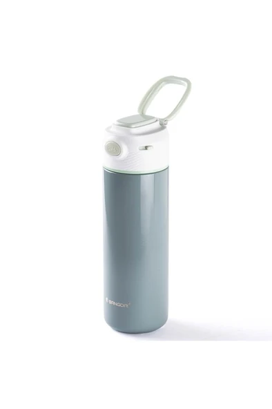 BANGDA GRİ PASLANMAZ ÇELİK TERMOMETRELİ TERMOS 450ML ürün görseli 1