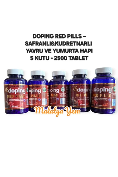 Doping Red Pills 5 Kutu 2500 Tablet - Safranlı - Kudret Narlı Yumurta ve Yavru Hapı ürün görseli 1