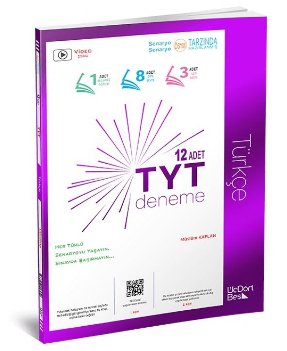 Üçdörtbeş Yayınları Tyt Türkçe 12 Li Deneme 2023 ürün görseli 1