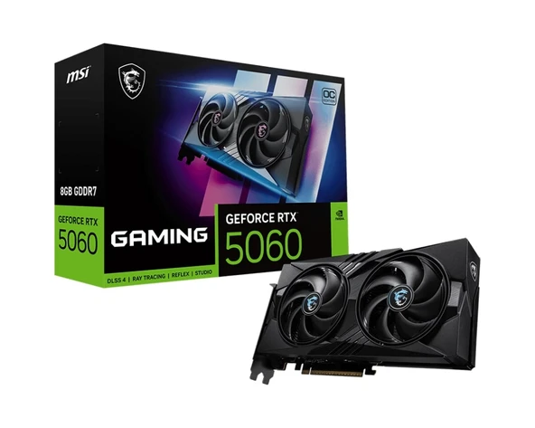 MSI GEFORCE RTX 5060 8G GAMING OC GDDR7 128B DX12 PCIE 5.0 X16 (3XDP 1XHDMI) ürün görseli 1