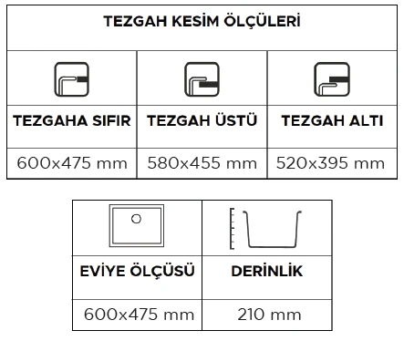 Morganit Gn-60 Granit Eviye (Stone Grey) - Resim 3