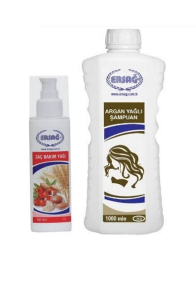 Ersağ Argan Yağlı Şampuan 1000 Ml Ve Saç Bakım Yağı 100ml ürün görseli 1