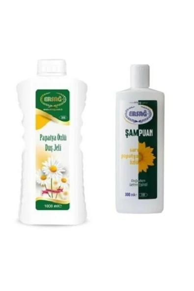 Ersağ Papatya Özlü Duş Jeli 1000 ml & Sarı Papatya Özlü Şampuan 300 ml ürün görseli 1
