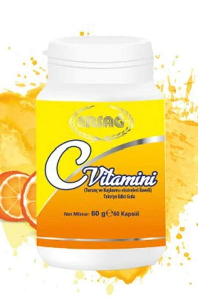 Ersağ C Vitamini Kapsül (turunç Ve Kuşburnu Ekstreleri Ilaveli) ürün görseli 1