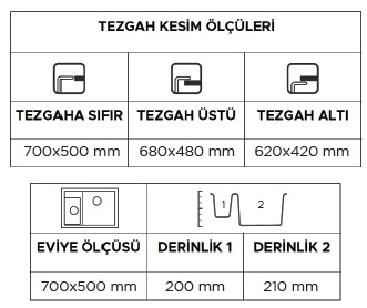 Onıx 2B 765 Granit Eviye (Graphite Grey) - Resim 3