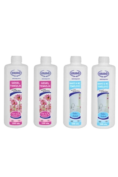 Ersağ Genel Temizlik * 2 Adet + Bahar Kokulu Banyo & Wc Temizleyici * 2 Adet 1000 ml ürün görseli 1