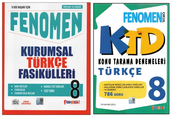 FENOMEN 8.SINIF TÜRKÇE FASİKÜLLERİ+FENOMEN TÜRKÇE KONU TARAMA DENEMELERİ (2 KİTAP) ürün görseli 1