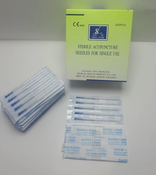 Shenlong Akupunktur İğnesi Kuru İğne 200 adet 0.30 x 40 mm ürün görseli 1
