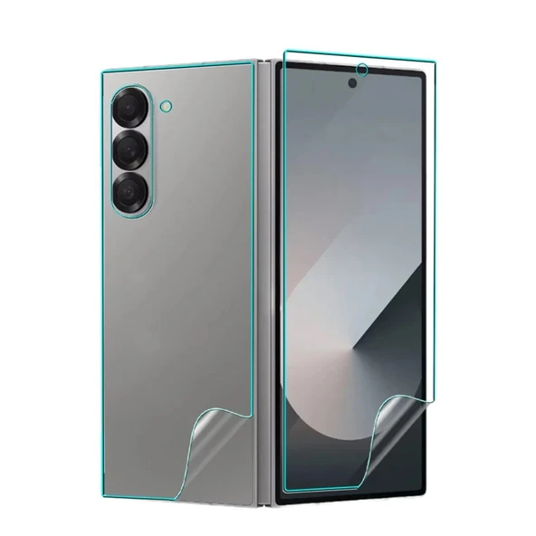 Samsung Galaxy Z Fold 7 Uyumlu Ön+Arka Body Şeffaf Ultra koruyucu Nano Jelatin ürün görseli 1