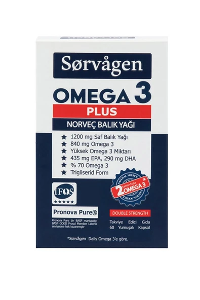 Sorvagen Omega 3 Plus Norveç Balık Yağı 60 Kapsül ürün görseli 1