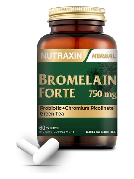 Nutraxin Bromelain Forte 60 Tablet - Resim 2