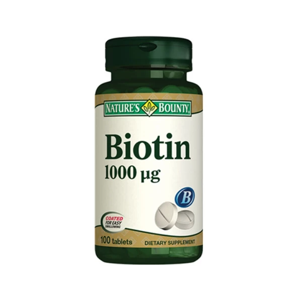 Natures Bounty Biotin 1000 mcg Takviye Gıda 100 Tablet ürün görseli 1