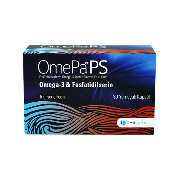 OmePa PS Fosfatidilserin ve Omega 3 İçeren Takviye Edici Gıda 30 Yumuşak Kapsül ürün görseli 1