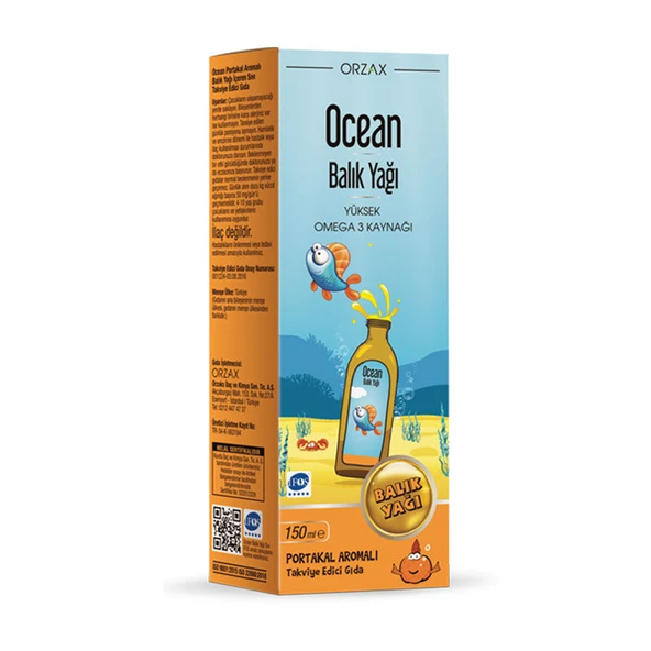 Orzax Ocean Omega3 Şurup 150 ml - Portakal ürün görseli 1