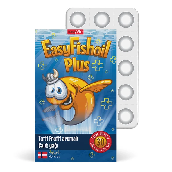 Easy Fish Oil Plus Tutti Frutti Aromalı Balık Yağı 30 Çiğnenebilir Jel ürün görseli 1