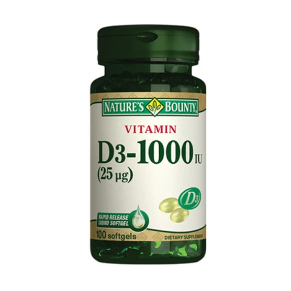 Natures Bounty Vitamin D3-1000 IU 100 Yumuşak Jelatin Kapsül ürün görseli 1