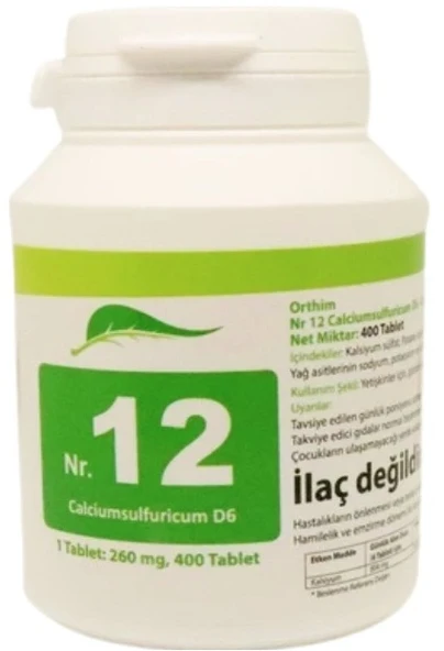 Schüssler Tuzları No: 12 - Calcium Sulfuricum 400 Tablet ürün görseli 1