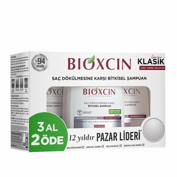 Bioxcin Genesis Kuru ve Normal Saçlar için Şampuan 3 x 300ml | 3 AL 2 ÖDE ürün görseli 1