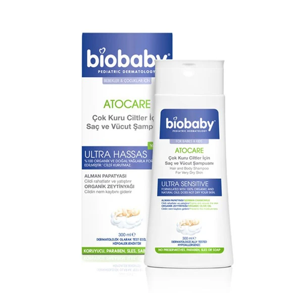 Biobaby Kuru ve Çok Kuru Ciltler İçin Saç ve Vücut Şampuanı 300 ml ürün görseli 1