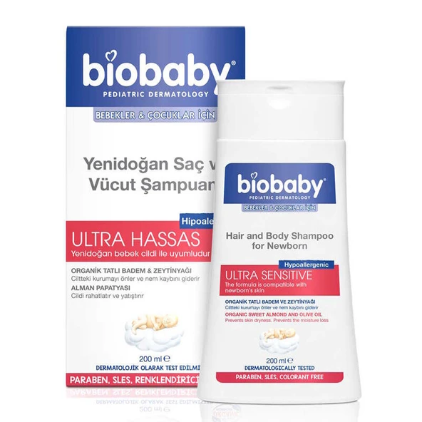 Biobaby Yenidoğan Saç ve Vücut Şampuanı 200 ml ürün görseli 1