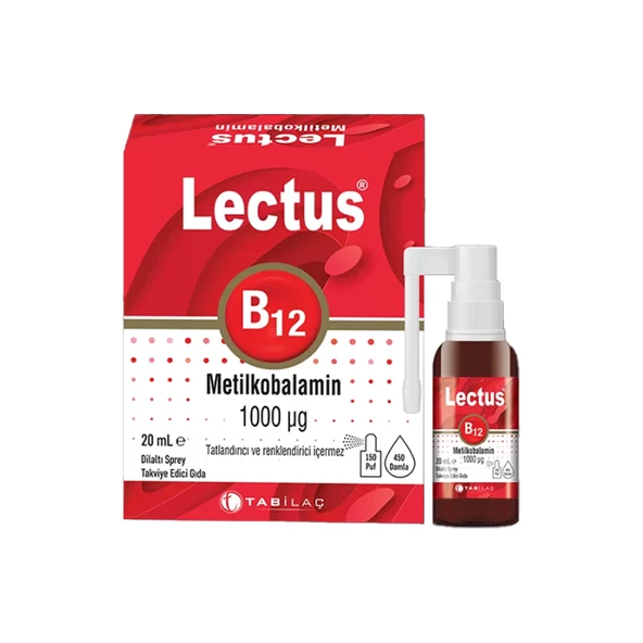 Lectus B12 Dilaltı Sprey 1000mg 20 ml ürün görseli 1