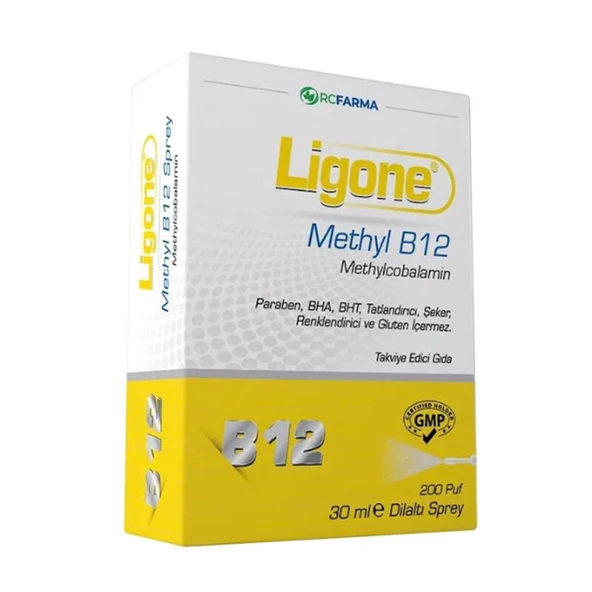 Ligone Methyl B12 Methylcobalamin Takviye Edici Gıda Dilaltı Sprey 30 ml ürün görseli 1