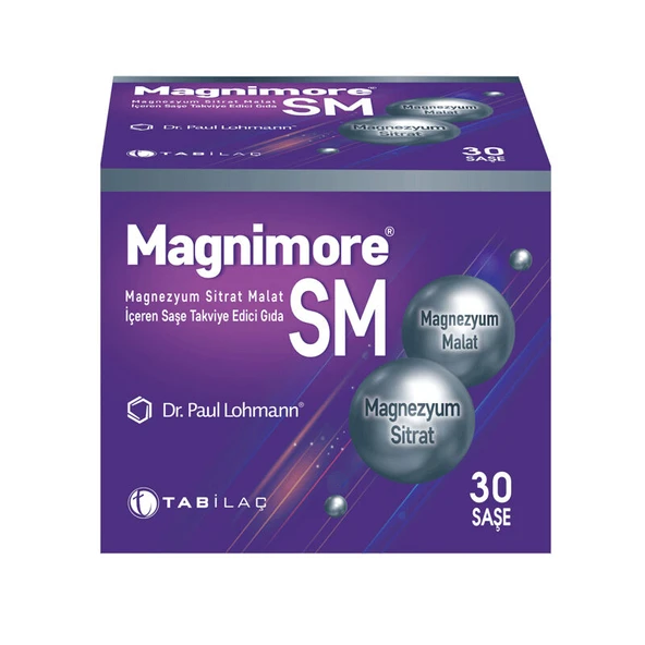 Magnimore SM Magnezyum Sitrat Malat Takviye Edici Gıda 30 Saşe ürün görseli 1