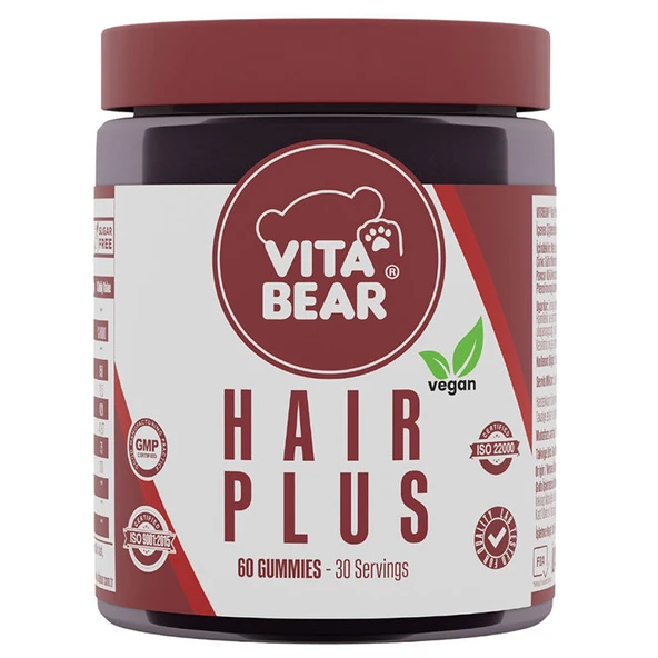 Vita Bear Hair Plus Vegan Saç Vitamini 60 Gummies ürün görseli 1
