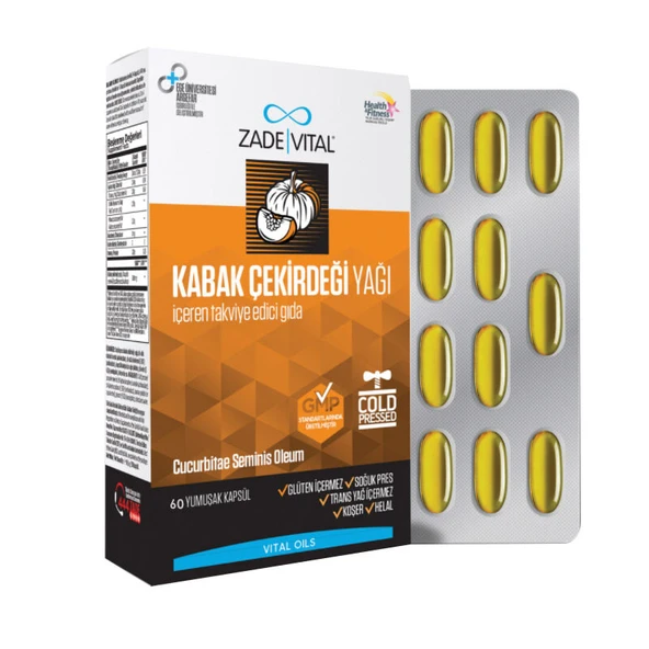 Zade Vital Kabak Çekirdeği Yağı 60 Kapsül ürün görseli 1