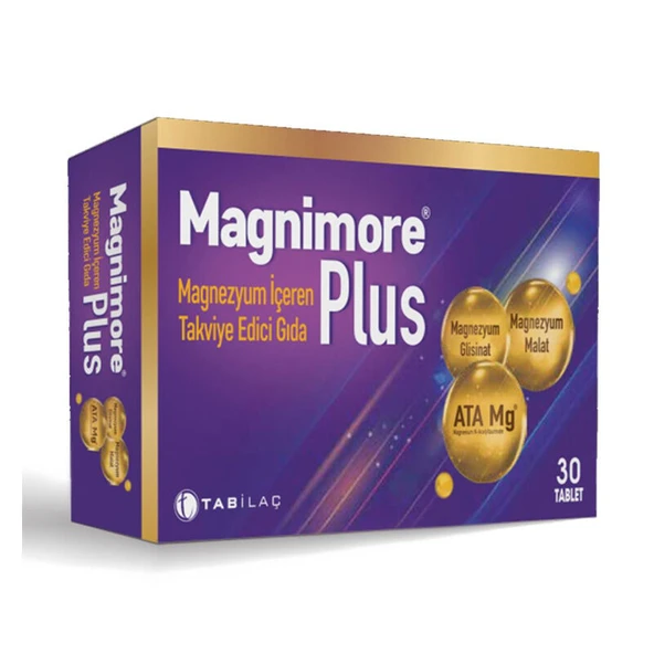 Magnimore Plus Magnezyum İçeren Takviye Edici Gıda 30 Tablet ürün görseli 1
