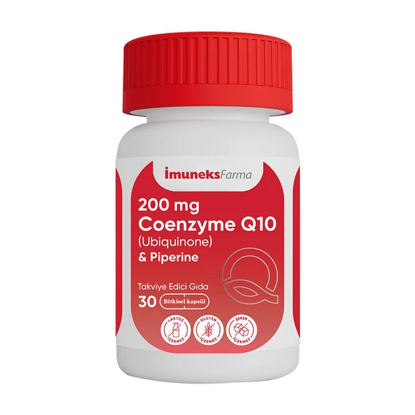 İmuneks Farma 200 mg Koenzim Q10 Takviye Edici Gıda 30 Kapsül ürün görseli 1