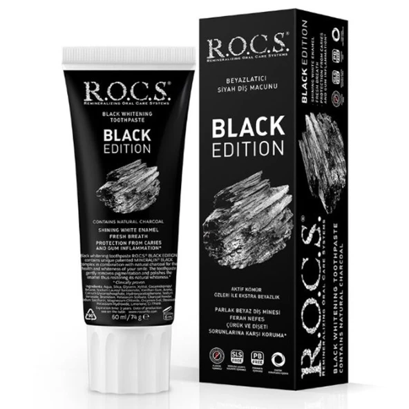 Rocs Black Edition Beyazlatıcı Diş Macunu 60 ml ürün görseli 1