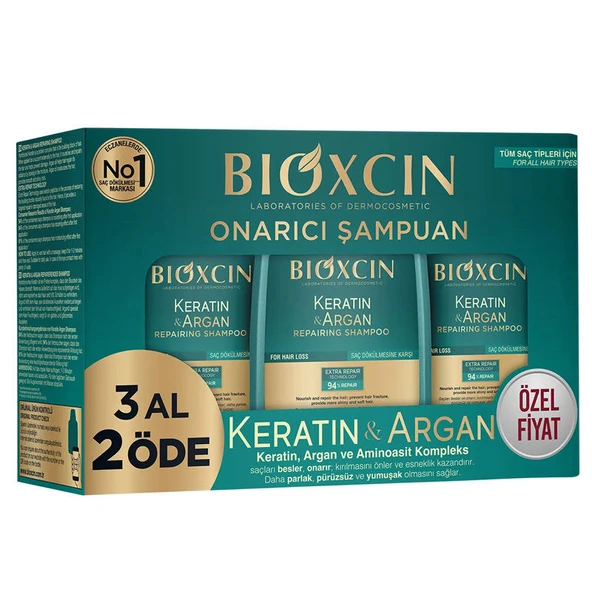 Bioxcin Keratin ve Argan Onarıcı Şampuan 300 ml - 3 al 2 öde ürün görseli 1