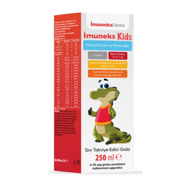 Imuneks Kids Multivitamin ve Mineraller İçeren Sıvı Takviye Edici Gıda 250 ml ürün görseli 1