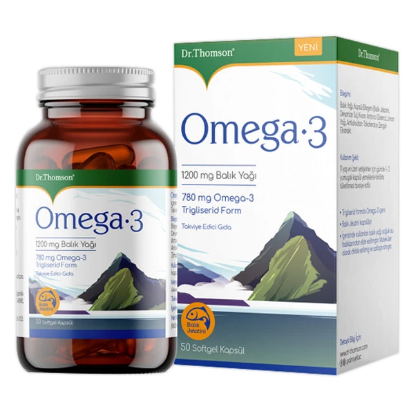 Dr. Thomson Omega-3 İçeren Kapsül Takviye Edici Gıda 50 Softgel Kapsül ürün görseli 1