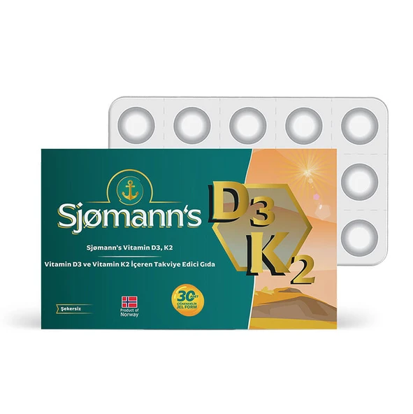 Sjomann’s Vitamin D3 ve K2 İçeren Takviye Edici Gıda 30 Adet Çiğnenebilir Jel Form ürün görseli 1