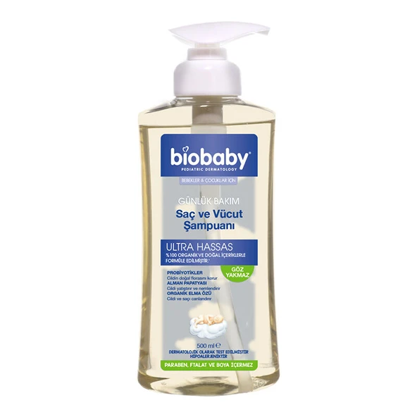 Biobaby Bebek Şampuanı (Saç ve Vücut) 500ml ürün görseli 1