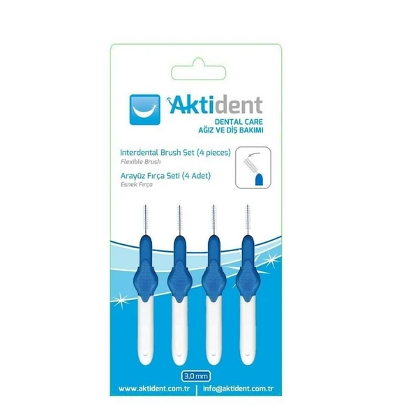 Aktident Arayüz Fırçası Mavi 3.0mm 4 Adet ürün görseli 1