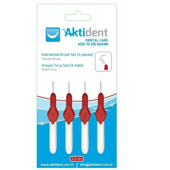 Aktident Arayüz Fırçası Kırmızı 0.5mm 4 Adet ürün görseli 1
