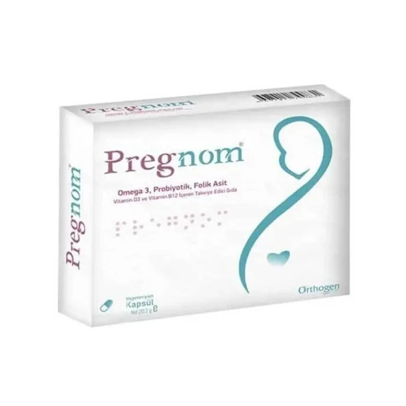 Pregnom Omega 3 Probiyotik Folik Asit 30 Yumuşak Jel Kapsül ürün görseli 1