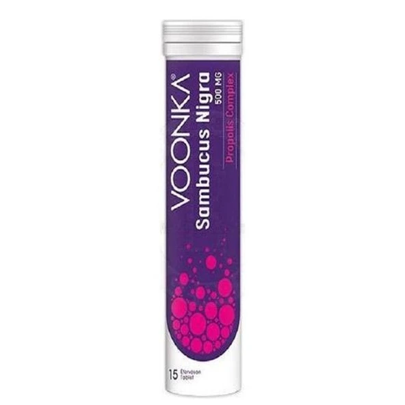 Voonka Sambucus Nigra Propolis Complex Kara Mürver 15 Efervesan Tablet ürün görseli 1