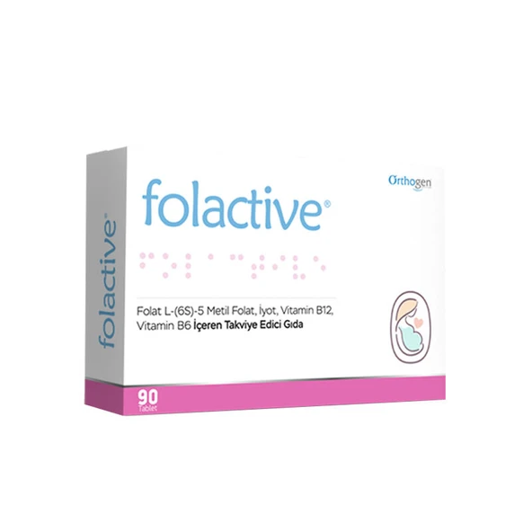 Orthogen Folactive Takviye Edici Gıda 90 Tablet ürün görseli 1