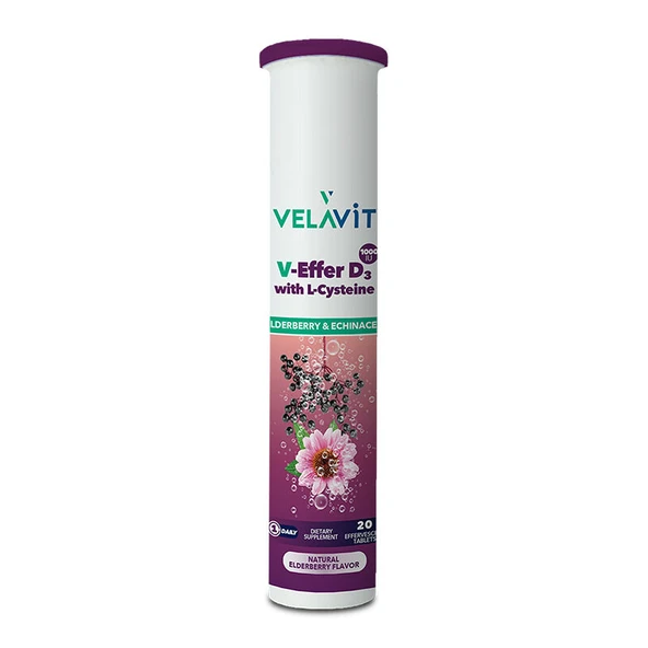 Velavit V-Effer D3 with L-Cysteine 20 Efervesan Tablet ürün görseli 1