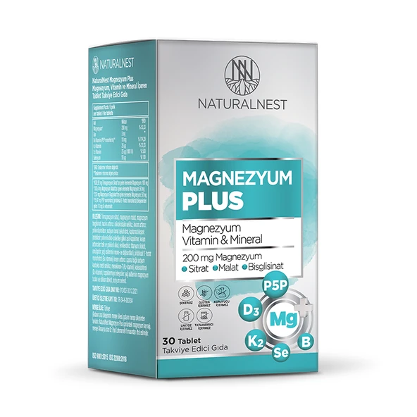 Naturalnest Magnesium Plus Takviye Edici Gıda 30 Tablet ürün görseli 1