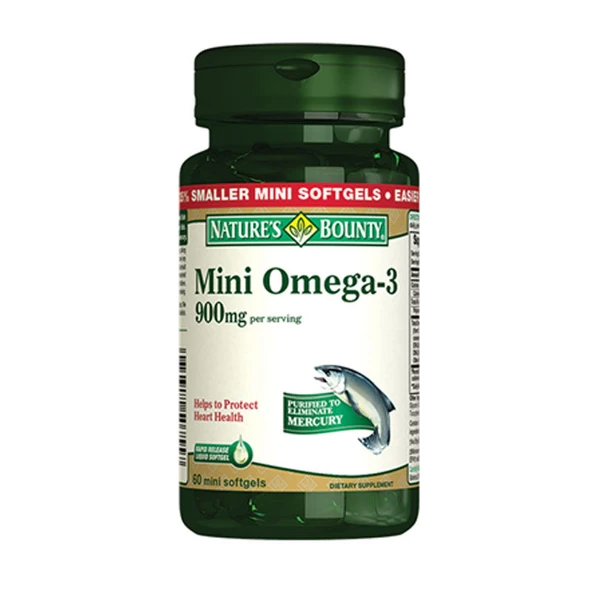 Natures Bounty Omega 3 Mini 900 mg Takviye Edici Gıda 60 Kapsül ürün görseli 1