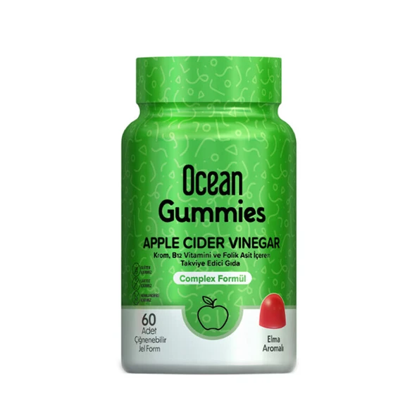 Orzax Ocean Gummies Apple Cider Vinegar Takviye Edici Gıda 60 Adet Çiğnenebilir Form ürün görseli 1