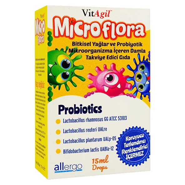 VitAgil Microflora Probiyotik Damla İçeren Takviye Edici Gıda15 ml ürün görseli 1