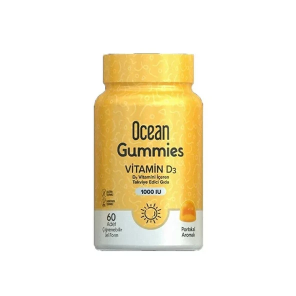 Orzax Ocean Gummies Vitamin D3 1000 IU D3 Vitamini İçeren Takviye Edici Gıda 60 Adet ürün görseli 1
