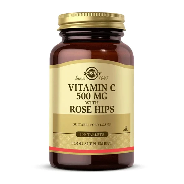 Solgar Vitamin C 500 mg with Rose Hips 100 Tablet ürün görseli 1
