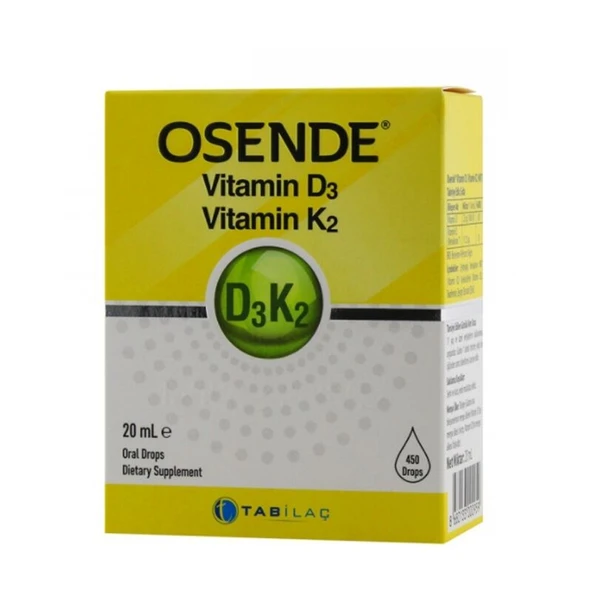Osende Vitamin D3 K2 Takviye Edici Gıda 20 ml ürün görseli 1